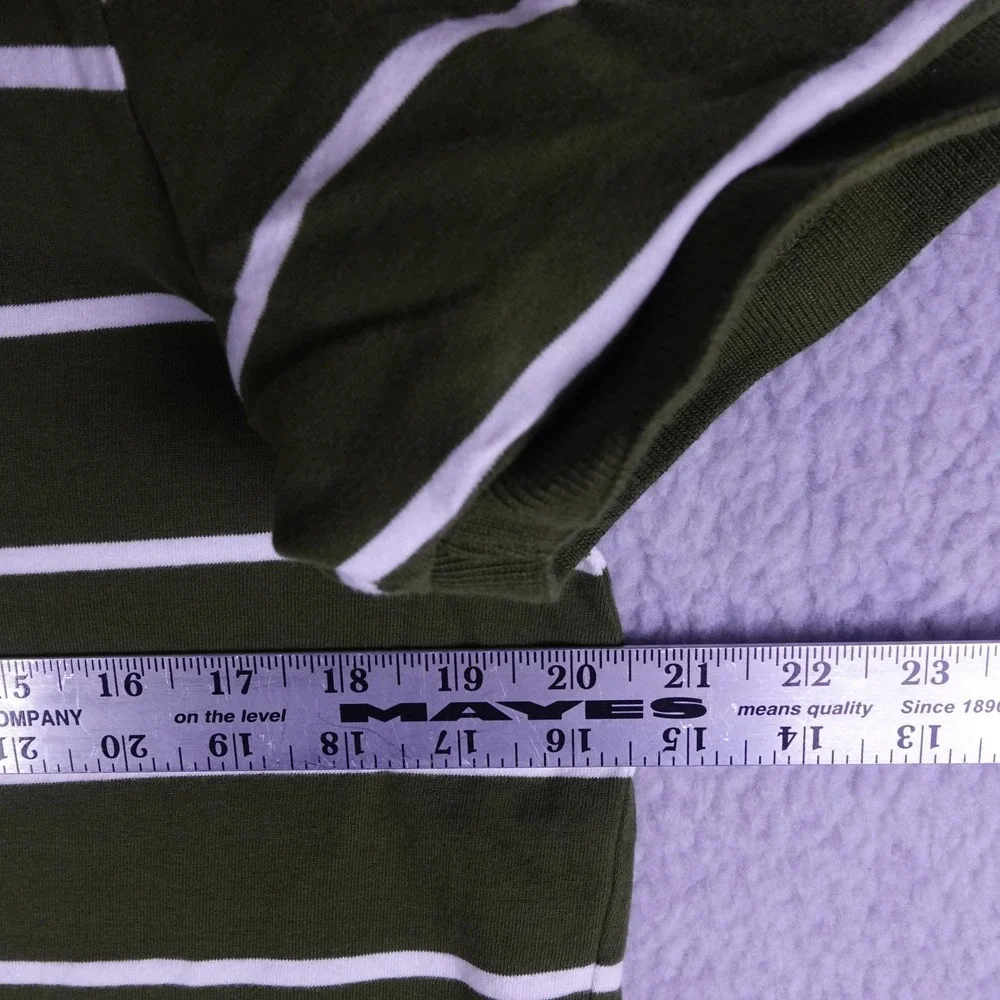 Hollister Mens XL Green White Striped Short Sleeve Cotton Polo Shirt Logo 6272